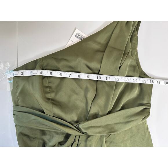 Dessy Collection NWT One-Shoulder Draped Twist Empire Waist Trumpet Dress  4 - Picture 8 of 8